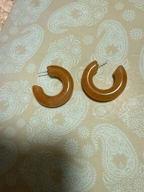 Resin Hoop Earrings Details: - lightweight...